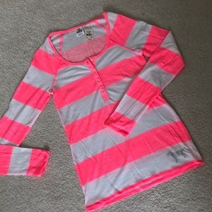 NWT Victoria’s Secret top. Pink and white stripes. Size Small.